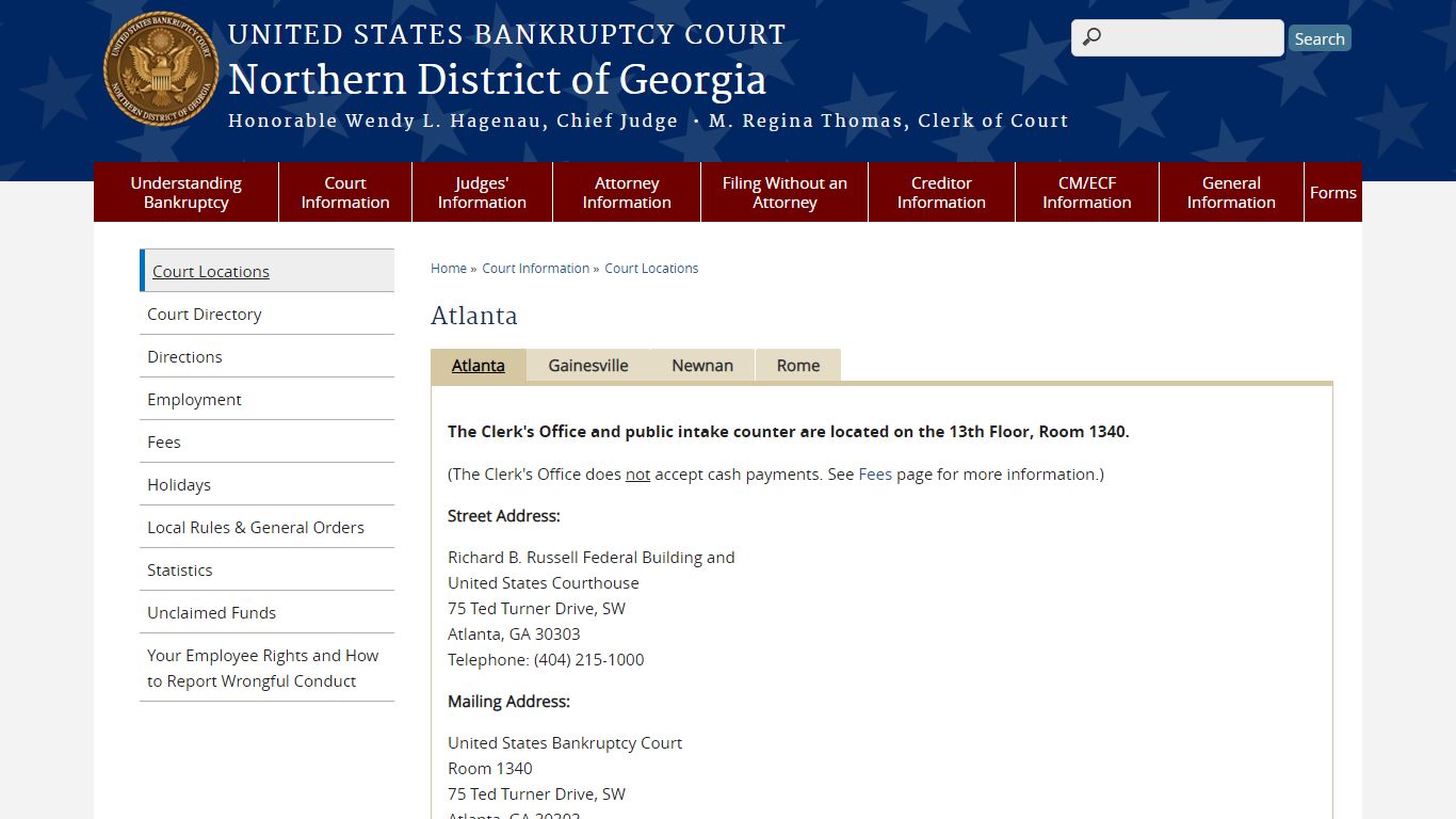 Atlanta | Northern District of Georgia | United States Bankruptcy Court